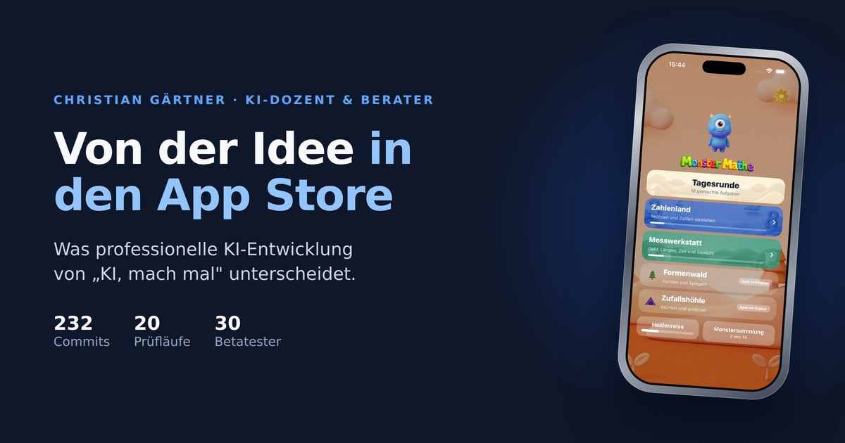 Von der Idee in den App Store: Was professionelle KI-Entwicklung von „KI, mach mal" unterscheidet